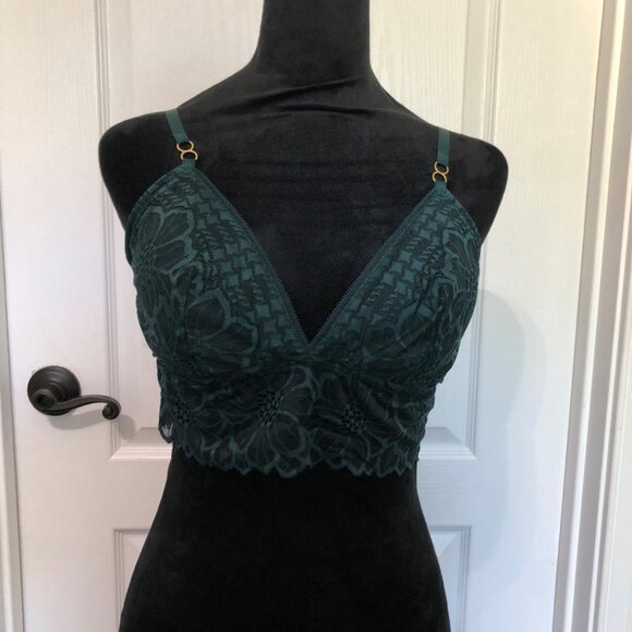 Aerie Lace Longline Bralette Dark Green - Size Large, Stylish & Comfortable NWT - Picture 5 of 8